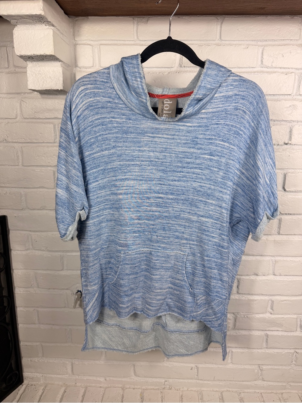 Dolan Left Coast Collection Blue Space Dye Hooded Poncho‎ Top